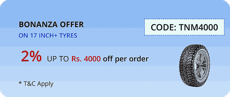 Get upto Rs4000 Discount on Car Tyres